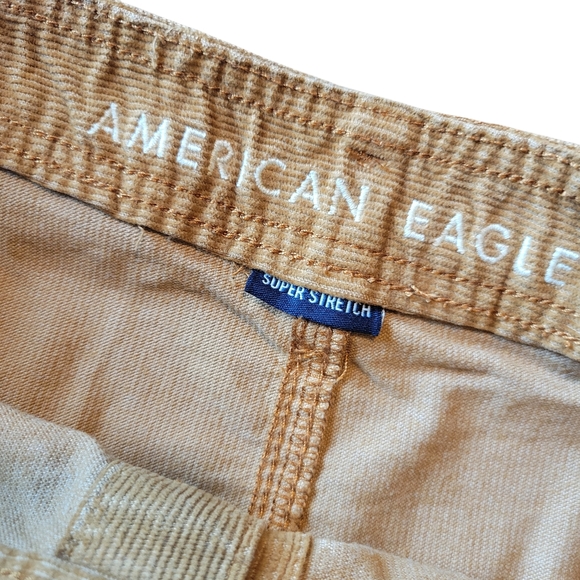 American Eagle Camel Tan Corduroy Button Front Mini Skirt - Picture 5 of 8